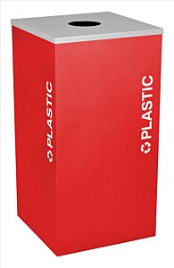 Ex-Cell Rc-Kdsq-Pl Rbx Square Plastic, Steel, 24 Gal. Ruby Texture