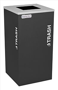 Ex-Cell Rc-Kdsq-T Blx Square Trash, Steel, 24 Gal. Black Texture