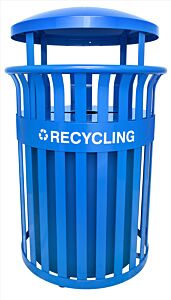 Ex-Cell Rc-Scd2633 Rbl Recp. W/ Canopy, Steel, 35.5 Gal. Recycle Blue