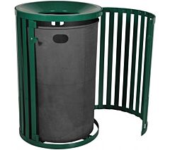 Ex-Cell Sctp-40 Hgr 45 Gallon Steel Trash Receptacle, Hunter Green Gloss