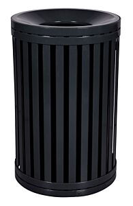 Ex-Cell Sctp-40 Nd Black Outdoor Trash Receptacle, Steel, 45 Gal. Black Gloss, No Door