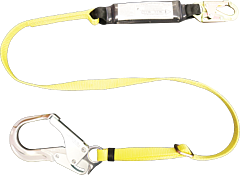 French Creek 457Ab-135A 6 Ft. Adjustable Shock Absorbing 1" Web Lanyard, #74N Locking Snap One End, #135A (2 1/2" Opening) Aluminum Snap Other End