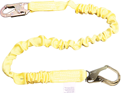 French Creek 467As-135A Stretch Tubular Shock Absorbing Web Lanyard, 6 Ft., #74N Locking Snap One End, #135A (2 1/2" Opening) Aluminum Snap Other End