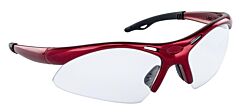 Sas Safety 540-0010 Diamondback Safety Glasses Red Frame/Clear Lens Polycarbonate