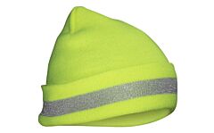 Sas Safety 690-1711 Knit Beanie, Yellow With Reflective Trim