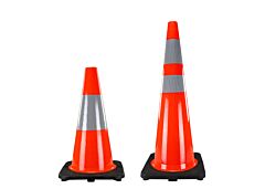 Sas Safety 7501-28 Traffic Cone Solid Orange With Reflective Collar, 28"