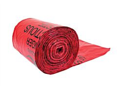 Justrite 05901 Liner Bags For Biohazard Waste Cans, 11 Microns Thick, Pack/100, Red