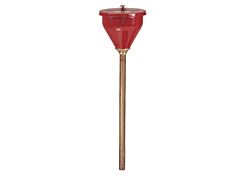 Justrite 08205 Large Steel Drum Funnel For Flammables W/32" Flame Arrester And Self-Closing Cover, 2" Drum Bung