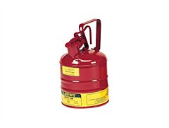 Justrite 10301 Type I Safety Can W/Trigger-Handle For Flammables, Stainless Steel Flame Arrester, 1 Gallon, Self Closing Lid, Steel, Red