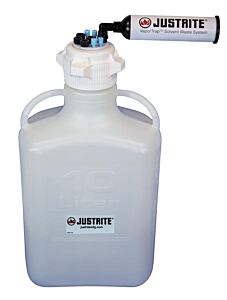 Justrite 12817 Vaportrap Cap W/Filter Kit, 10L Hdpe, 83Mm Cap, 4 Ports 1/8'' Od Tubing, 4 Ports 1/4" Od Tubing