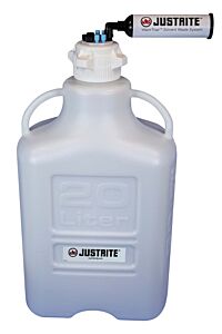 Justrite 12818 Vaportrap Cap W/Filter Kit, 20L Hdpe, 83Mm Cap, 4 Ports 1/8'' Od Tubing, 4 Ports 1/4" Od Tubing