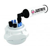 Justrite 12826 Vaportrap Cap W/Filter Kit, 83Mm Cap, 4 Ports 1/8” Od Tubing, 3 Ports 1/4" Od Tubing