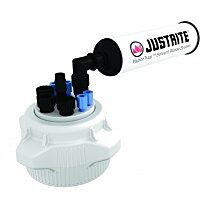 Justrite 12828 Vaportrap Cap W/Filter Kit, 83Mm Cap, 4 Ports 1/8” Od Tubing, 3 Ports 1/4" Od Tubing, 1 Port 1/4"Or 3/8"Hb