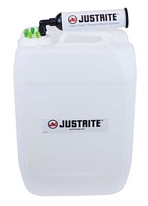 Justrite 12837 Vaportrap Un/Dot Carboy W/Filter Kit, 20L Hdpe, 70Mm Cap, 6 Ports 1/16" Od Tubing