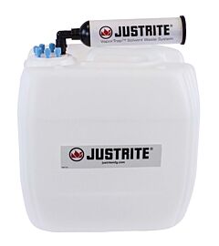 Justrite 12838 Vaportrap Un/Dot Carboy W/Filter Kit, 13.5L Hdpe, 70Mm Cap, 6 Ports 1/8" Od Tubing