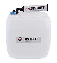 Justrite 12840 Vaportrap Un/Dot Carboy W/Filter Kit, 13.5L Hdpe, 70Mm Cap, 6 Ports 1/8" Od Tubing, 1 Port 1/4" Or 3/8" Hb