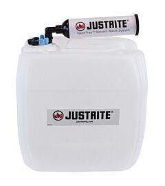 Justrite 12842 Vaportrap Un/Dot Carboy W/Filter Kit, 13.5L Hdpe, 70Mm Cap, 4 Ports 1/8" Od Tubing, 3 Ports 1/4" Od Tubing