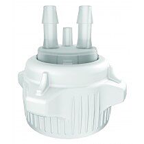 Justrite 12856 Carboy Cap, 53Mm, Open Top With Adapter, Two 5/16" Molded-In Hose Barbs And Vent
