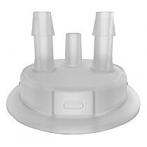 Justrite 12865 Adapter For Carboy Cap, 53Mm, With Two 1/4" Molded-In Hose Barbs And Vent