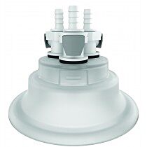 Justrite 12880 Adapter For Carboy Cap, 120 Mm, With Three 1/4" Hose Barbs, Quick Connects