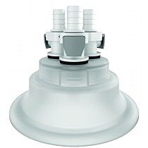 Justrite 12881 Adapter For Carboy Cap, 120 Mm, With Three 3/8" Hose Barbs, Quick Connects