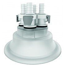 Justrite 12883 Adapter For Carboy Cap, 120 Mm, With Four 3/8" Hose Barbs, Quick Connects
