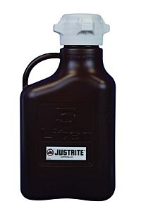 Justrite 12943 Carboy, 5L, Polypropylene (Pp), Dark Amber, 83Mm Cap