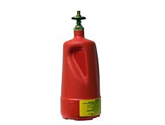 Justrite 14010 Dispensing Can, Nonmetallic, With Brass Dispenser Valves, 1 Quart, Polyethylene, Red