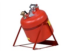 Justrite 14535 Safety Can, Tilt-Style W/Stand, Stainless Steel Hrdwr, 5 Gallon, Top S/C Brass Faucet, Flame Arrester, Poly, Red
