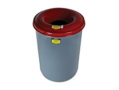 Justrite 26412 Cease-Fire Waste Receptacle, Safety Drum Can With Steel Head, 12 Gallon, Gray