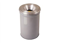 Justrite 26630G Cease-Fire Waste Receptacle, Safety Drum Can With Aluminum Head, 30 Gallon, Gray