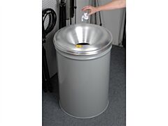 Justrite 26655G Cease-Fire Waste Receptacle, Safety Drum Can With Aluminum Head, 55 Gallon, Gray