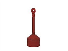 Justrite 26810R Heavy Duty Cigarette Butt Can, Capacity 2.5 Gallons, Base And Neck Steel, Polethylene Topper, Red