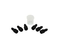 Justrite 28180 Replacement Poly Plug Cap Kit For Hplc Poly (Ptfe) Manifold, Six 1/4-28 Caps & One 3/8" Npt Cap