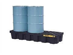 Justrite 28629 Ecopolyblend Spill Control Pallet With Drain, 3 Drum, 100% Recycled Polyethylene, Black