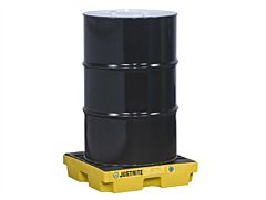 Justrite 28652 Ecopolyblend Accumulation Center, 1 Drum, 30% Recycled Polyethylene, Yellow