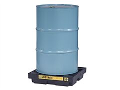 Justrite 28653 Ecopolyblend Accumulation Center, 1 Drum, 100% Recycled Polyethylene, Black
