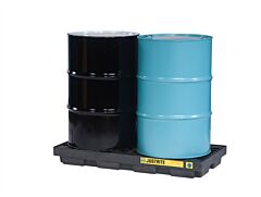 Justrite 28655 Ecopolyblend Accumulation Center, 2 Drum, 100% Recycled Polyethylene, Black