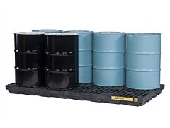 Justrite 28661 Ecopolyblend Accumulation Center, 8 Drum, 100% Recycled Polyethylene, Black