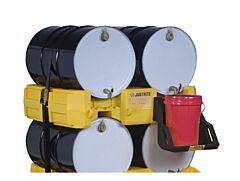 Justrite 28668 Drum Management Stack Module, Dispensing Shelf Optional, Forklift Channels, Poly, Yellow