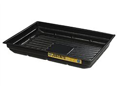 Justrite 28717 Ecopolyblend Spill Tray, Dims 47-1/2"W X 23"D X 5-1/2"H, Indoor Or Outdoor Use, Rigid Poly, Black