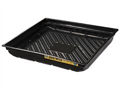 Justrite 28718 Ecopolyblend Spill Tray, Dims 37-3/4"W X 34"D X 5-1/2"H, Indoor Or Outdoor Use, Rigid Poly, Black