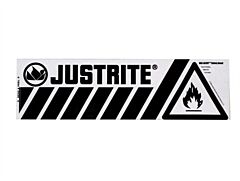 Justrite 29005 Haz-Alert Flammable Small Safety Band Label For Bottom Of Safety Cabinet.