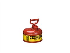 Justrite 7110100 Type I Steel Safety Can For Flammables, 1 Gallon, Stainless Steel Flame Arrester, Self-Close Lid, Red