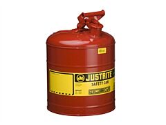 Justrite 7150100 Type I Steel Safety Can For Flammables, 5 Gallon, Stainless Steel Flame Arrester, Self-Close Lid, Red