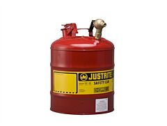 Justrite 7150147 Type I Dispensing Safety Can, 5 Gallon, Top 08540 Brass Faucet, Stainless Steel Flame Arrester, Steel, Red