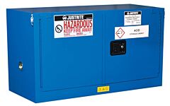 Justrite 8617282 Chemcor Piggyback Hazardous Material Safety Cabinet, Capacity 17 Gal, 1 Shelf, 2 Self-Close Doors, Royal Blue