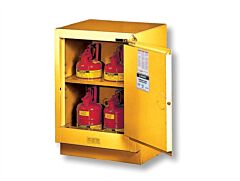 Justrite 882404 Under Fume Hood Solvent/Flammable Liquid Safety Cabinet, Capacity 15 Gallon, 1 Shelf, 1 Manual Close Right Door, Silver