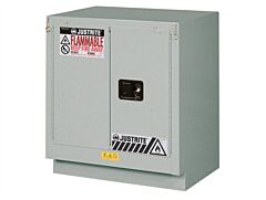 Justrite 8831222 Chemcor Under Fume Hood Corrosives/Acids Safety Cabinet, Capacity 19 Gallon, 1 Shelf, 2 Self-Close Doors, Blue