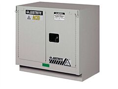 Justrite 8837242 Chemcor Under Fume Hood Corrosives/Acids Safety Cabinet, Capacity 23 Gallon, 1 Shelf, 2 Self-Close Doors, Silver